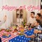 Patriotic Party Supplies, American Flag Patriotic Party Sets, 4th of July Paper Plates and Napkins Tablecloth, Memorial, Veterans Day, Red White Blue Party Decorations, Serve 25